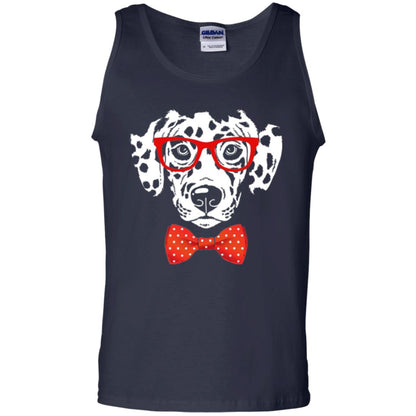 Dog Lover T-shirt Hipster Dog Dalmatian Wearing Glasses Navy