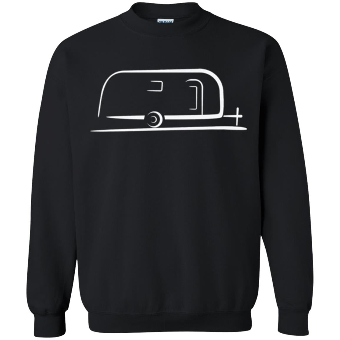 Vintage Airstream Style Streamlined Trailer T-shirt Black