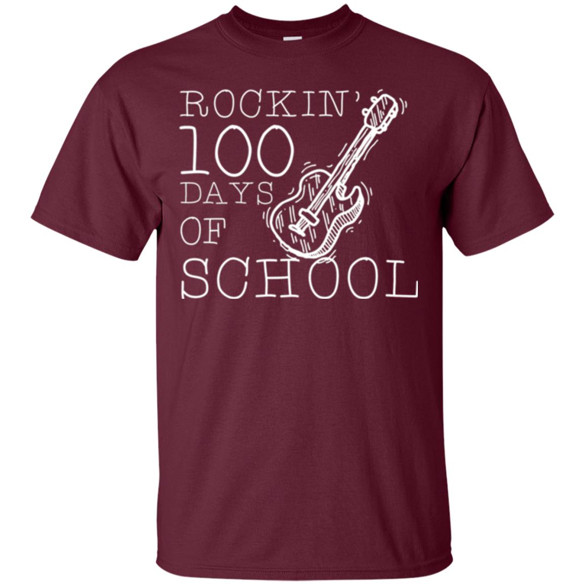 Rockin_ 100 Days Of School Teachers Students T-shirt Maroon