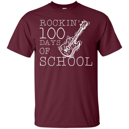 Rockin_ 100 Days Of School Teachers Students T-shirt Maroon