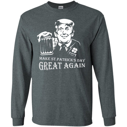 Anti Trump T-shirt Make St.patrick's Day Great Again With American President Dark Heather