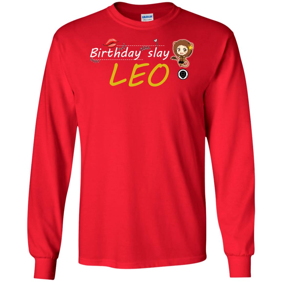 Cute Leo Girl Birthday Lip Slay T-shirt Red
