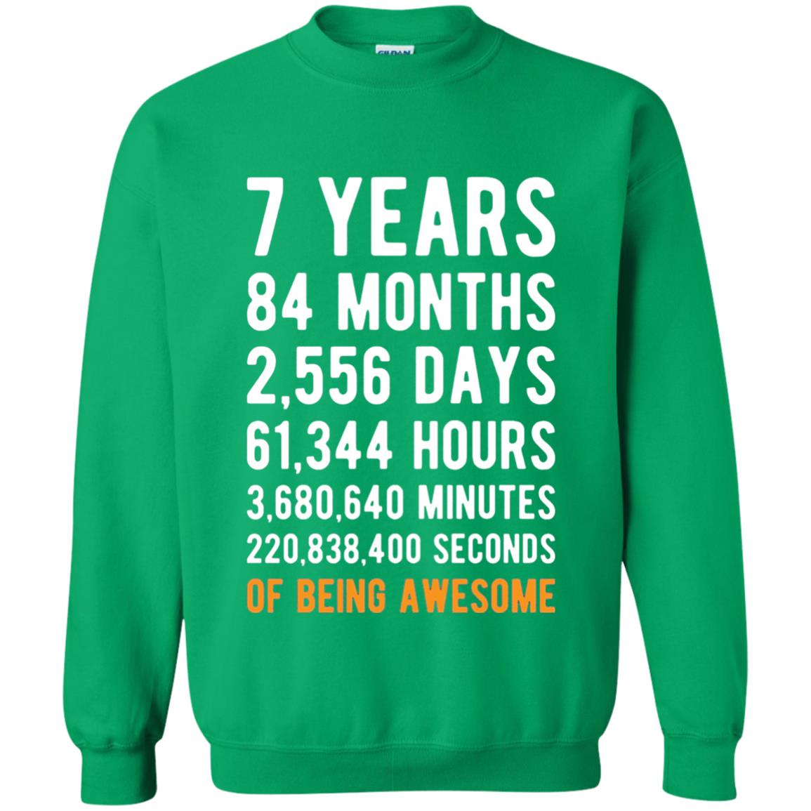 7th Birthday Shirt 7 Years Old Being Awesome Irish Green
