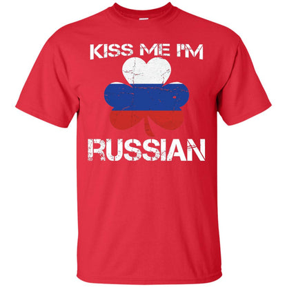 Kiss Me Russian Distressed St. Patrick_s Day 2018 T-shirt Red