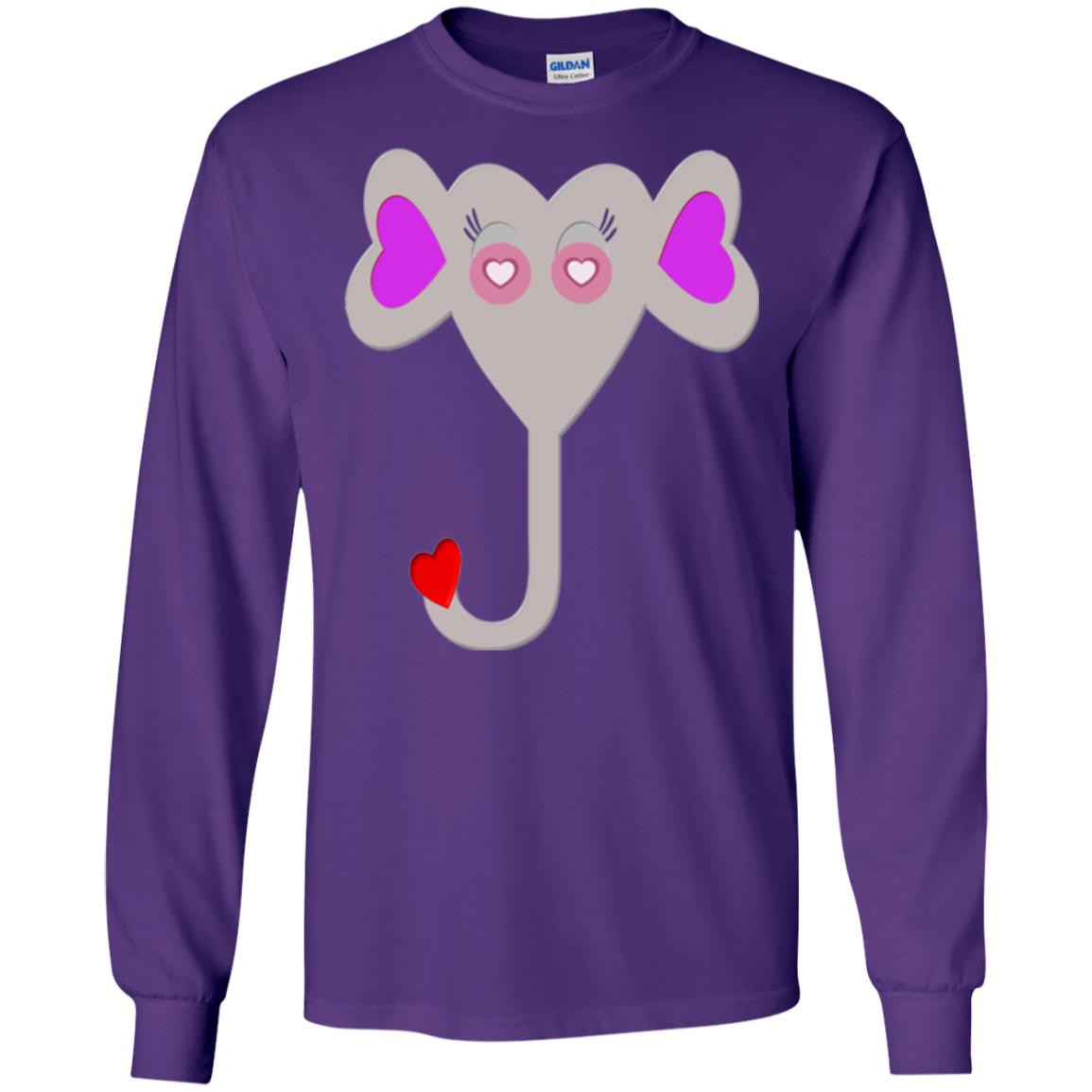 Pajama Plaid Elephant Heart Valentine Day T-shirt Purple