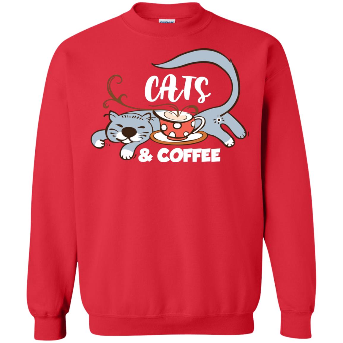 A Good Day Start With Cat And Coffee Cat Lover T-shirt Red