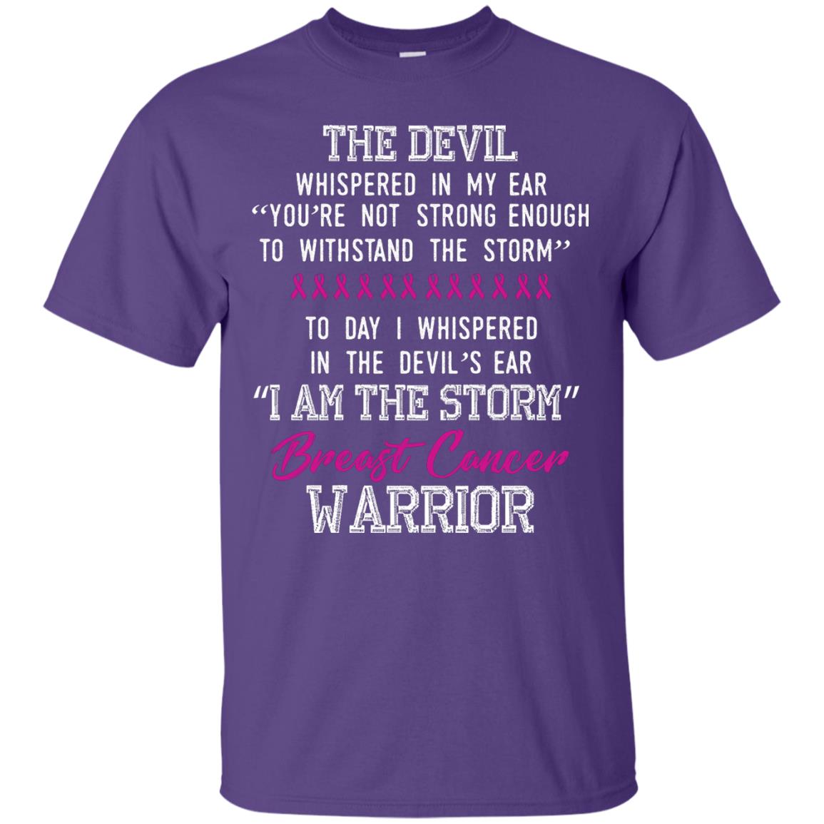 Breast Cancer Warrior T-shirt I Am The Storm Breast Cancer Warrior With Pink Ribbons Purple