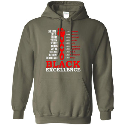 Black Excellence Black Af Proud African American T-shirt Military Green