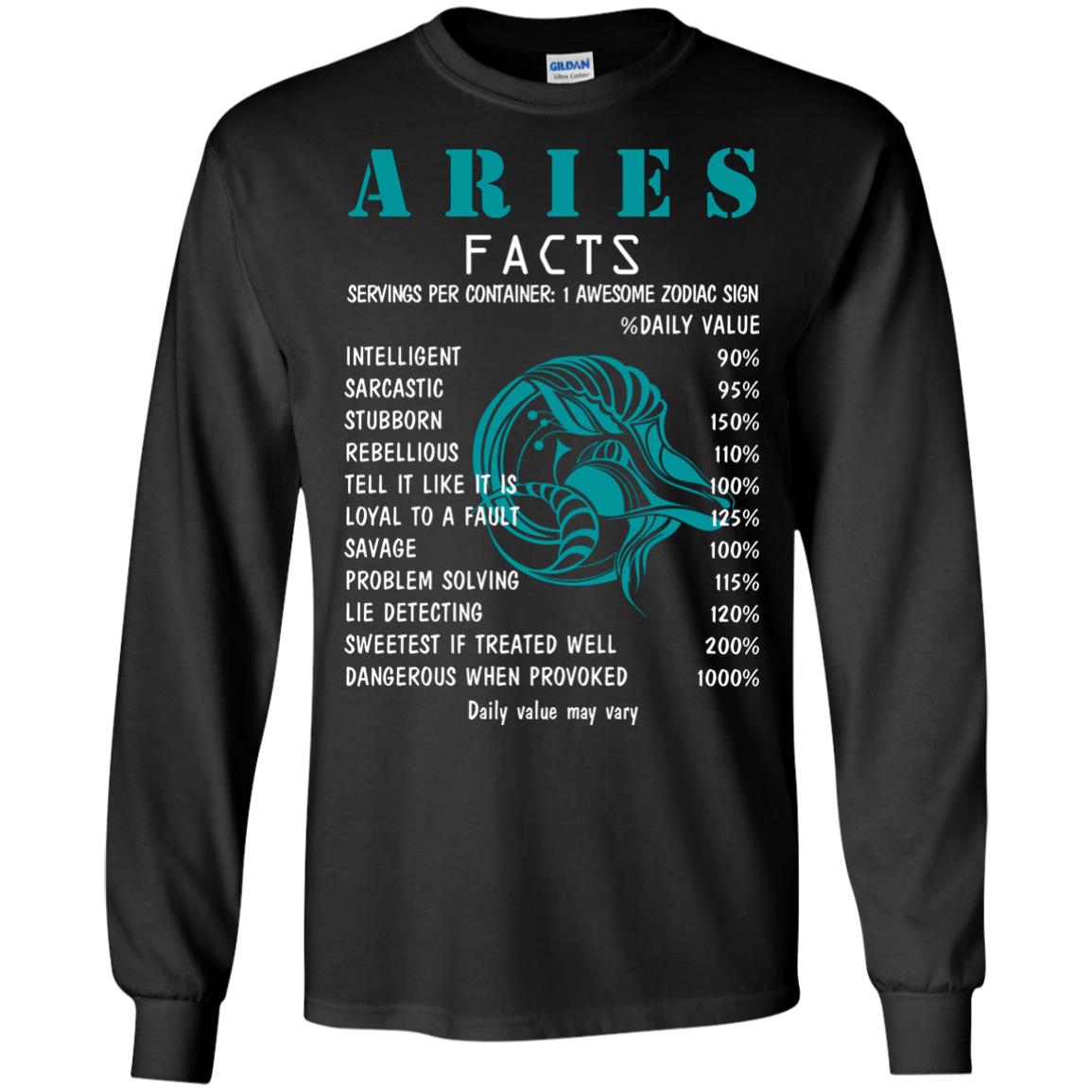 Aries Facts 1 Awesome Zodiac Sign Gift Shirt For Aries Horoscope Black