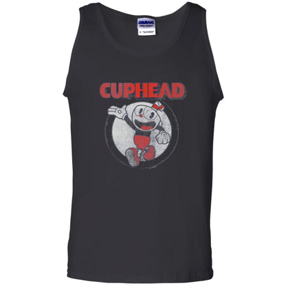 Cuphead T-shirt Cuphead Waving Circle Portrait Black