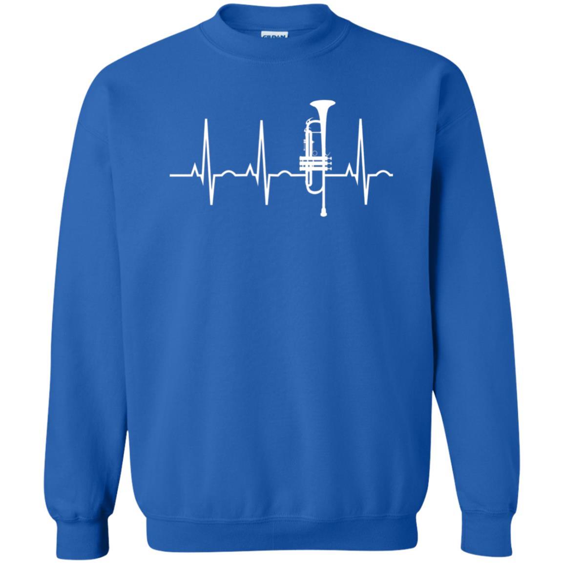 Trumpet Lovers T-Shirt Trumpet Heartbeat Royal