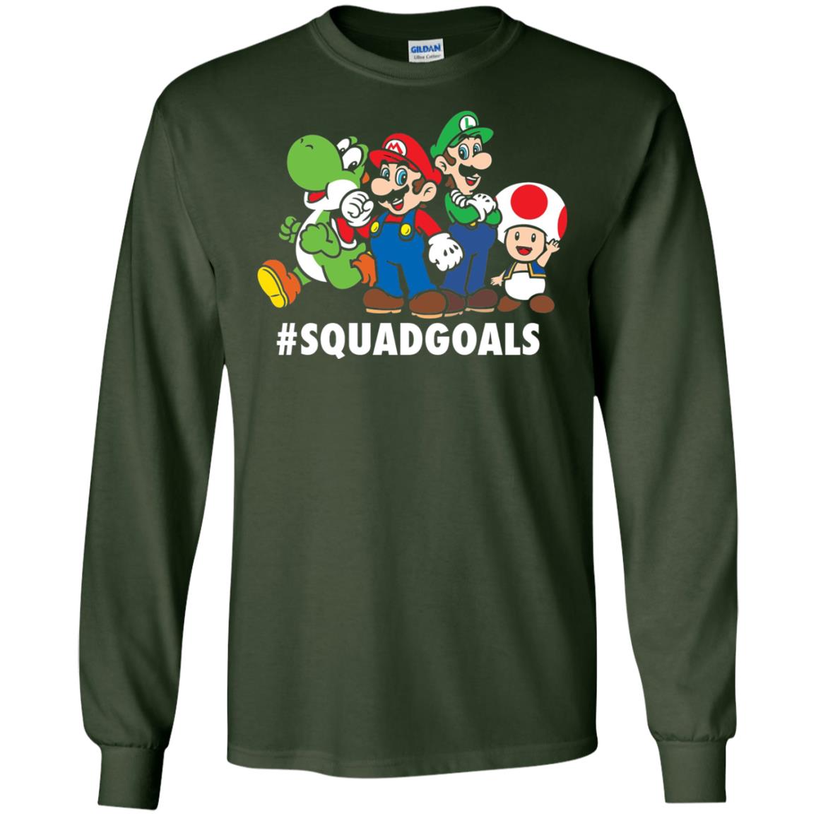 Nintendo Super Mario Luigi #squadgoals Gamer T-shirt Forest Green