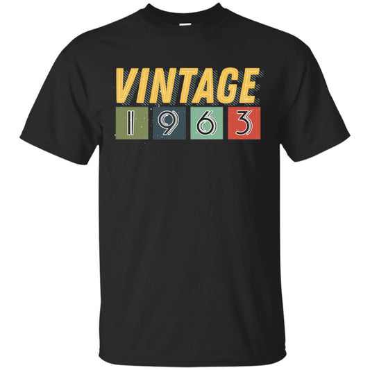Vintage 1963 55th Birthday Gift Shirt For Mens Or Womens Black
