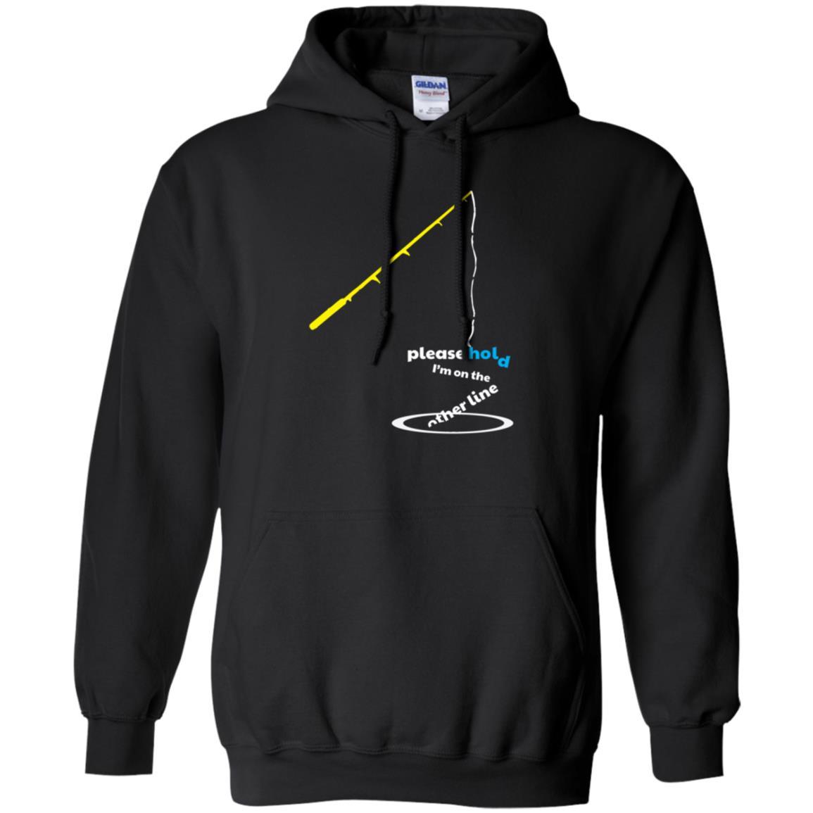 Fisherman T-shirt Please Hold I'm On The Other Line Black