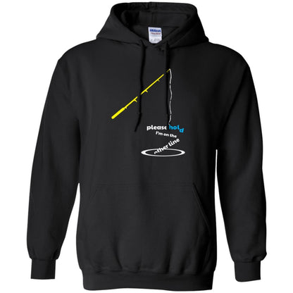 Fisherman T-shirt Please Hold I'm On The Other Line Black