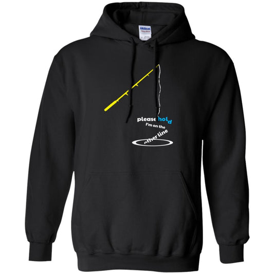 Fisherman T-shirt Please Hold I'm On The Other Line Black