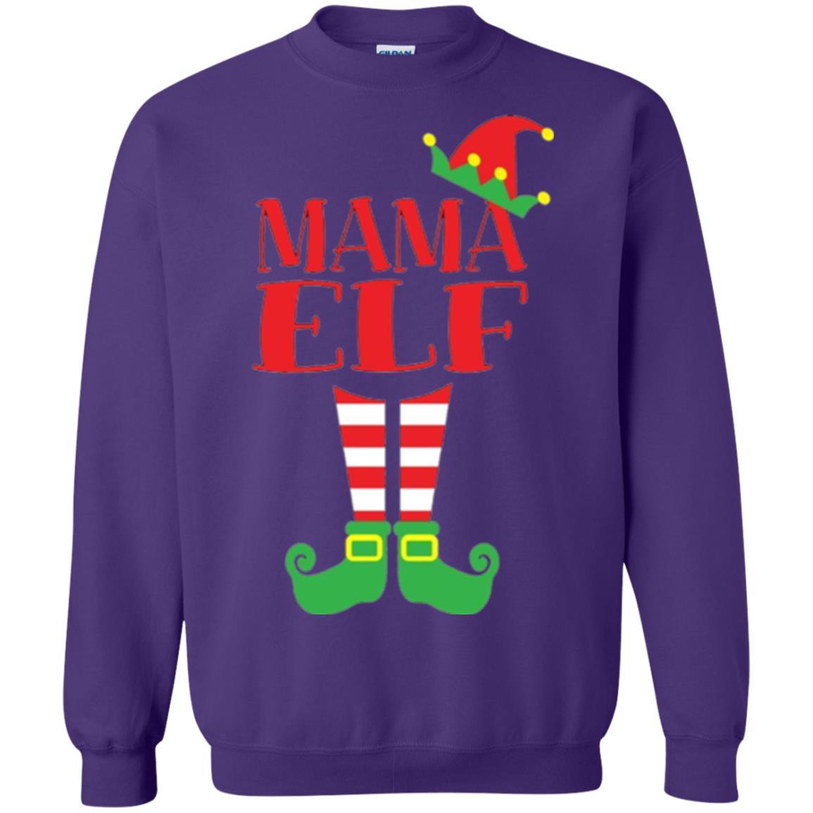 Family Christmas T-shirt Mama Elf T-shirt Purple