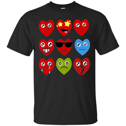 Valentine_s Day T-shirt Heart Emojis Black