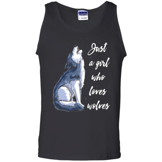 Wolves Lovers T-shirt Just A Girl Who Loves Wolves Black