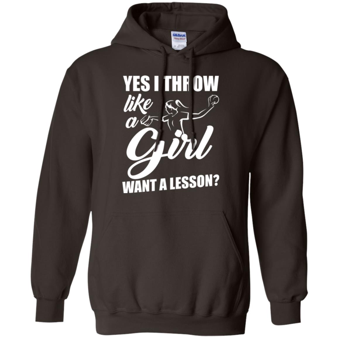 Softball T-shirt Yes I Throw Like A Girl Want A Lesson Dark Chocolate