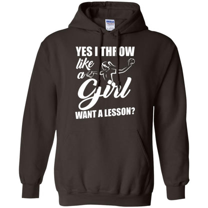 Softball T-shirt Yes I Throw Like A Girl Want A Lesson Dark Chocolate