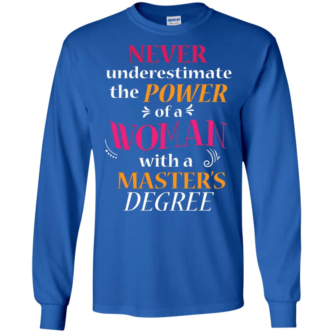 Funny Masters Degree T-shirt Never Underestimate The Power Royal