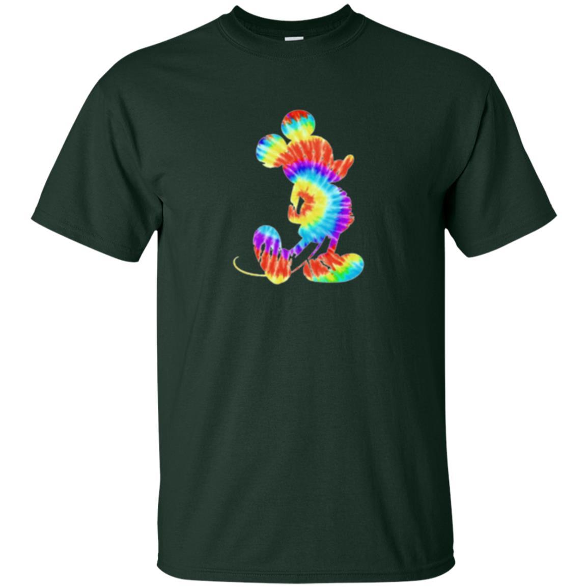 Cartoon T-shirt Tie-dye Mickey Mouse T-shirt Forest Green
