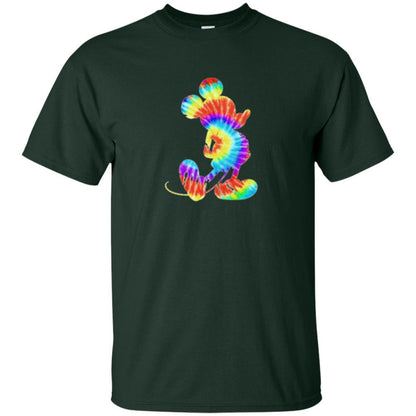 Cartoon T-shirt Tie-dye Mickey Mouse T-shirt Forest Green