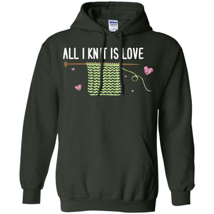 All I Knit Is Love Crocheting Lover Shirt Forest Green