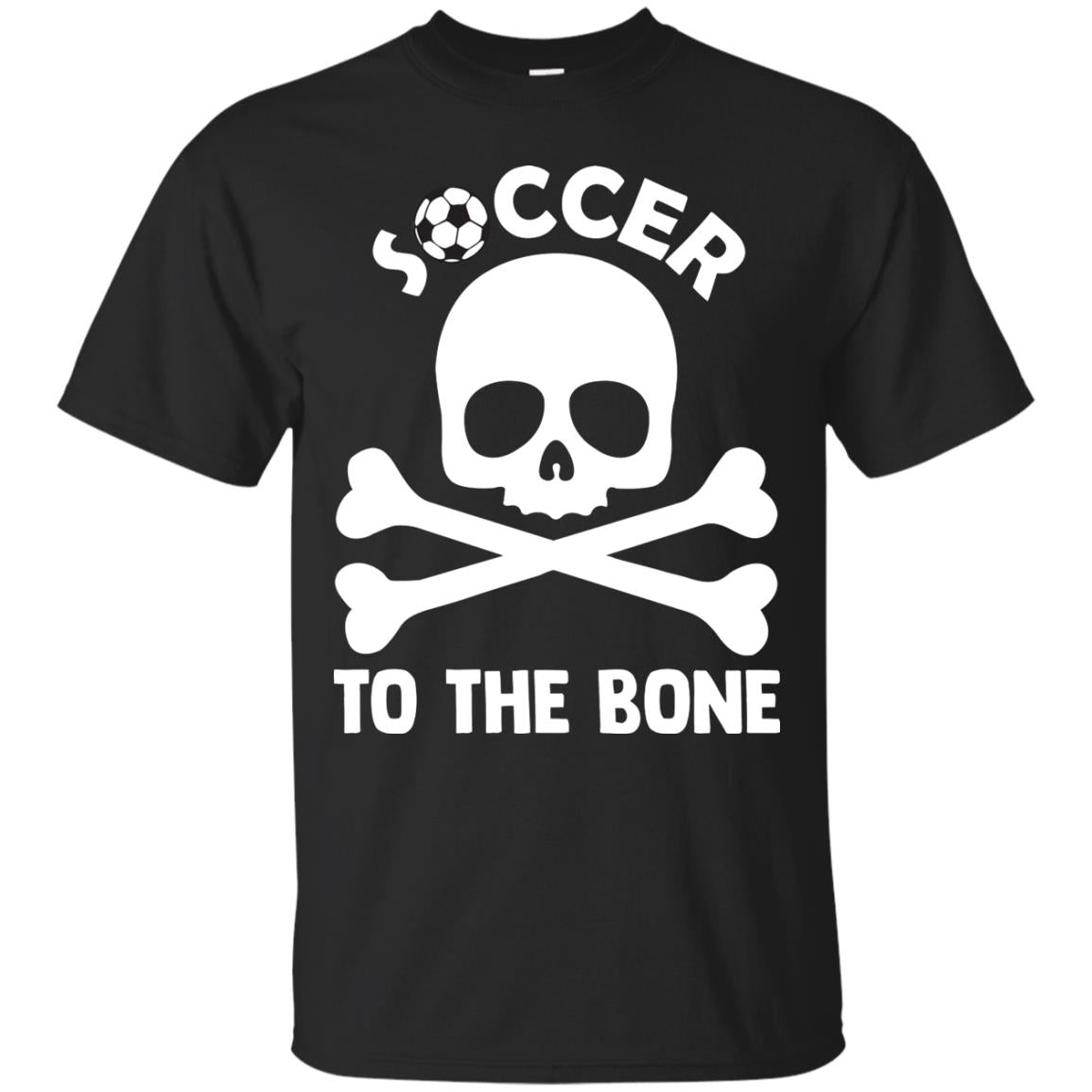 Soccer To The Bone Distressed Skull Soccer Passion Shirt Black