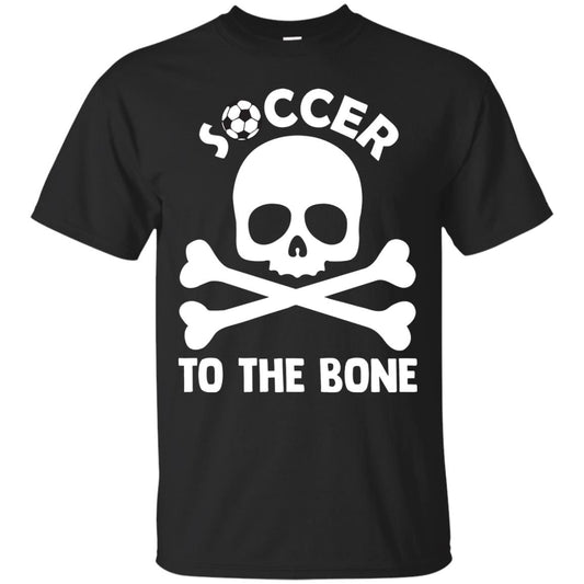 Soccer To The Bone Distressed Skull Soccer Passion Shirt Black