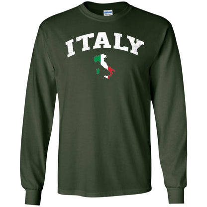 Italy T-shirt Flag Map Forest Green