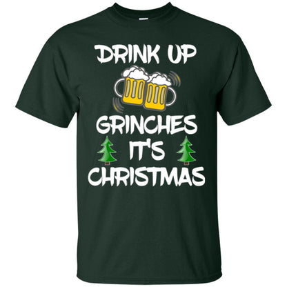 Beer Lovers T-shirt Drink Up Grinches It_s Christmas Forest Green