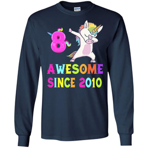 8th Birthday T-shirt Unicorn Dabbing Awesome Since 2010