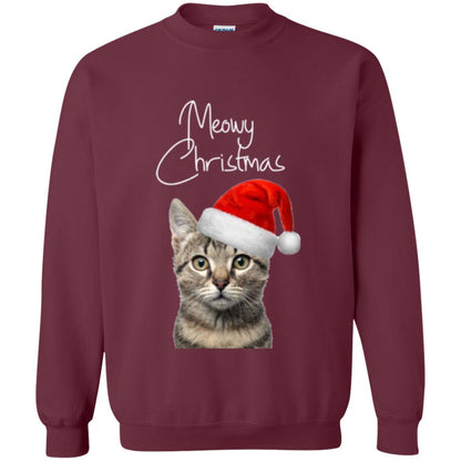 Cat Lovers T-shirt Merry Christmas Maroon