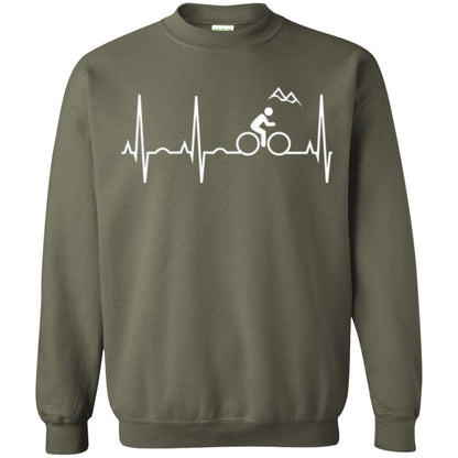 Mountain Bike Heartbeat Mountain Biking T-shirt Military Green