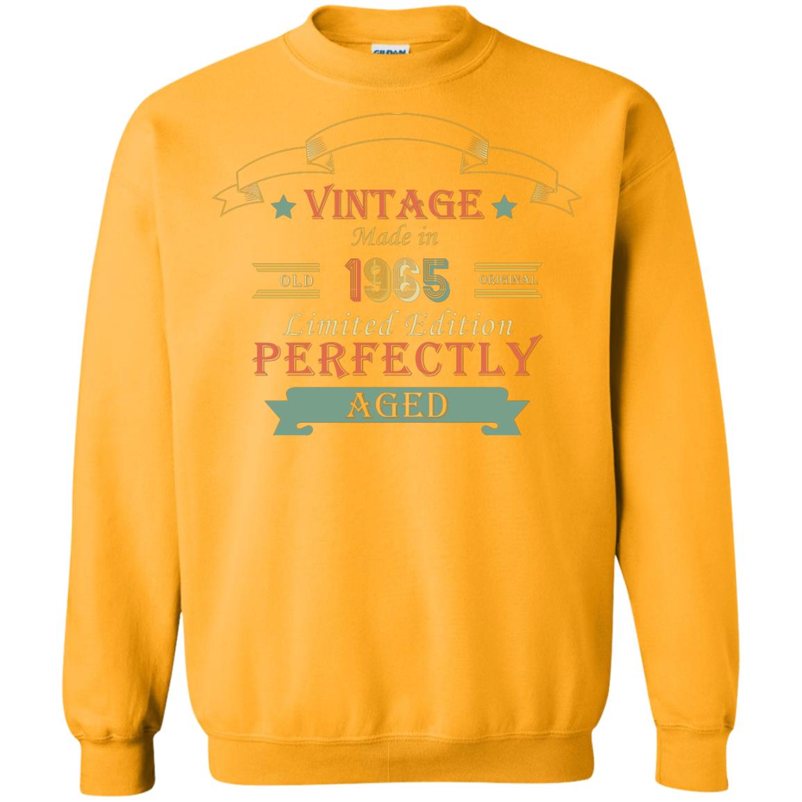 Vintage Made In Old 1965 Original Limited Edition Perfectly Aged 53th Birthday T-shirt Gold