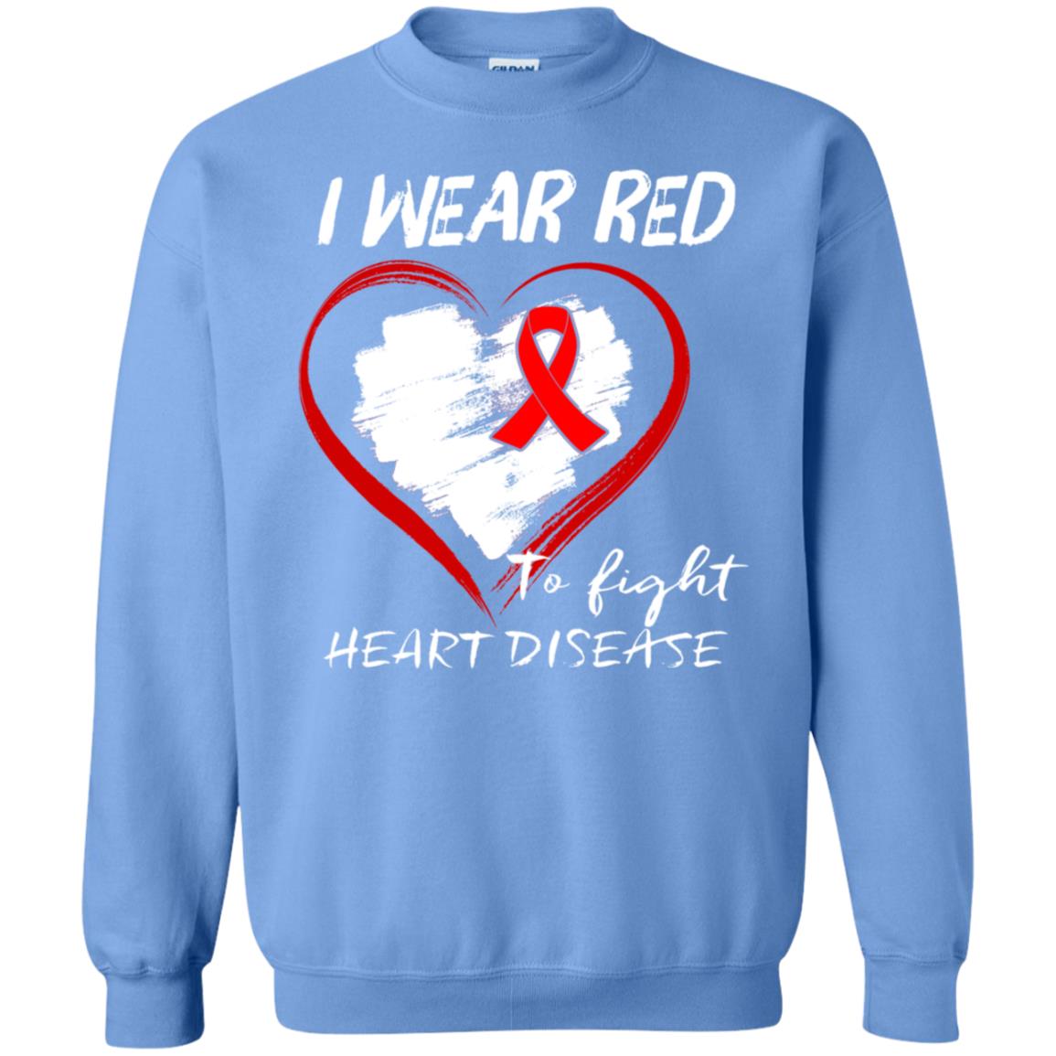 I Wear Red To Fight Heart Disease Shirt Carolina Blue
