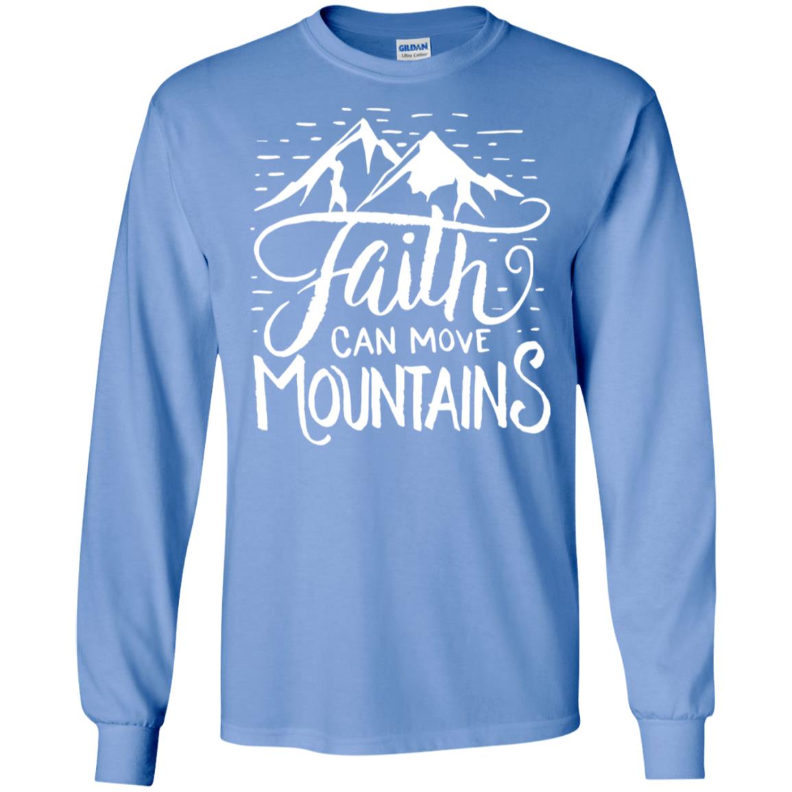 Faith Can Move Mountains Christian Gift Shirt Carolina Blue