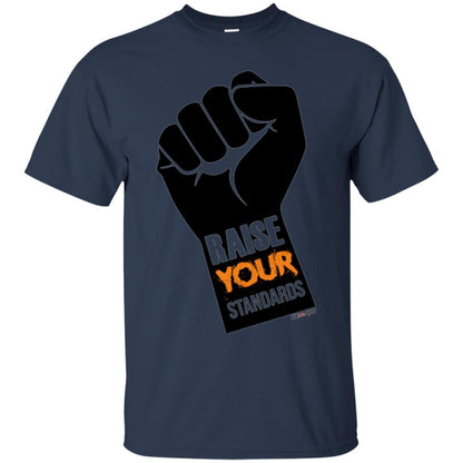Raise Your Standards Motivatitonal Fitnoquit T-shirt Navy