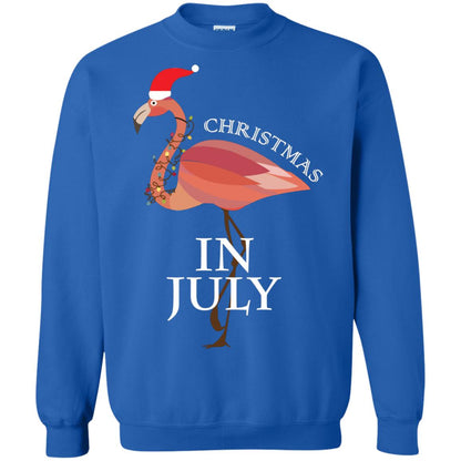 Flamingo With Santa_s Hat Christmas In July Xmas In Summer Shirt Royal