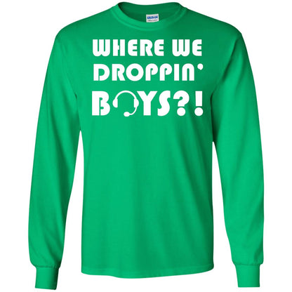 Where We Dropping Boys Gamer Shirt Irish Green