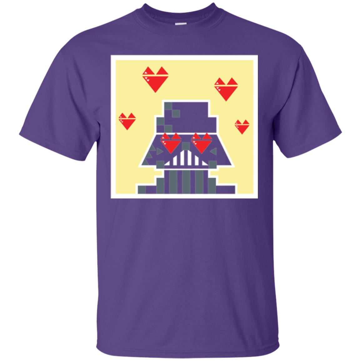 Star Wars Vader Pixel Heart Eyes Valentine_s Graphic T-shirt Purple
