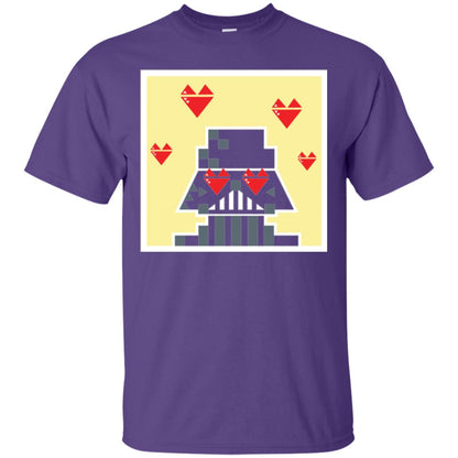Star Wars Vader Pixel Heart Eyes Valentine_s Graphic T-shirt Purple