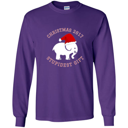 Christmas T-shirt White Elephant Christmas 2017 Stupidest Gift Purple