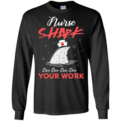 Nurse Shark Doo Doo Doo Your Work Nursing Shark Gift Tshirt For Womens Or Mens Black
