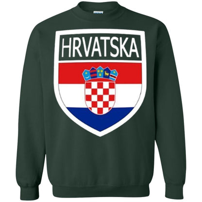Croatia Shield T-shirt Hrvatska Patch Croatian Flag Badge Forest Green