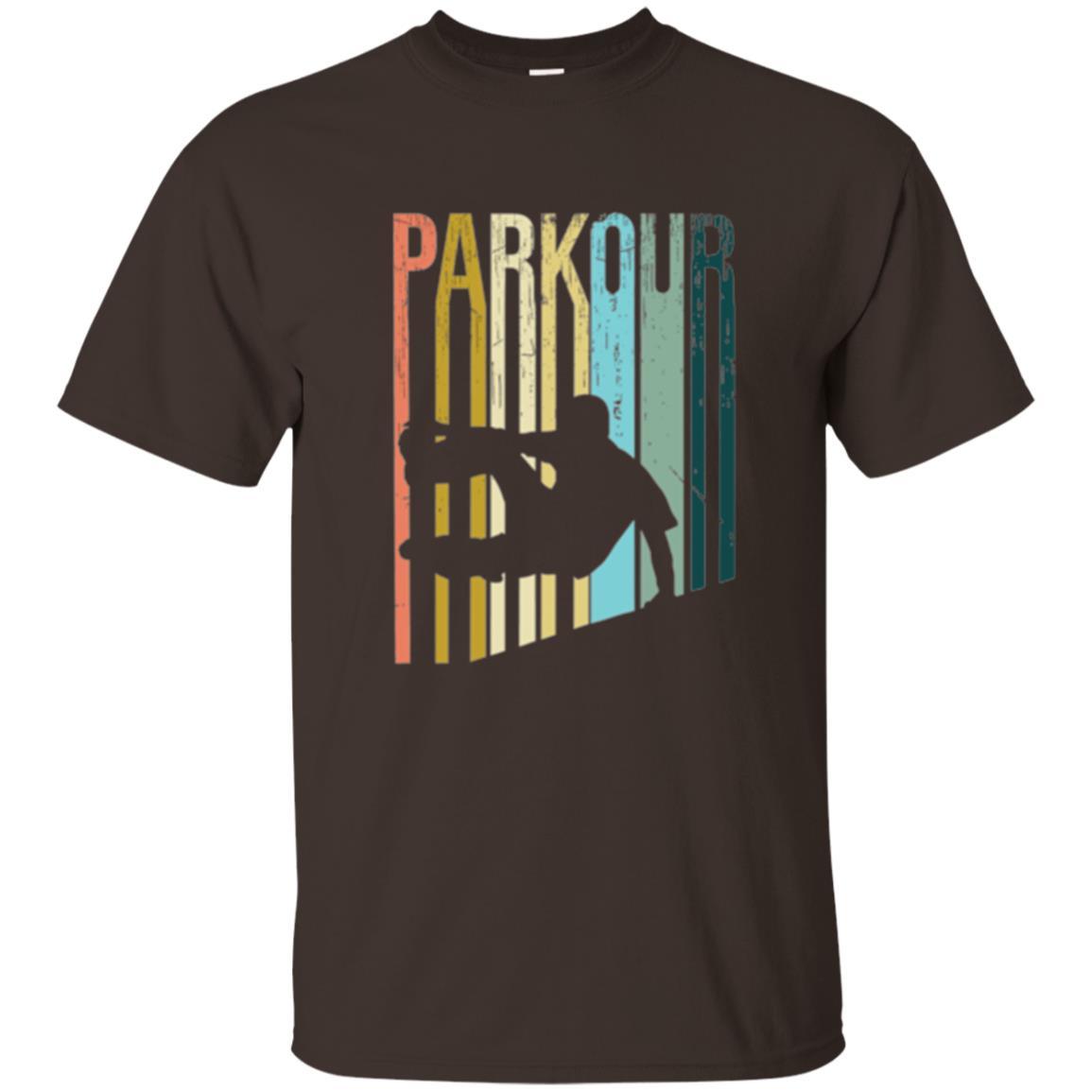 Parkour T-shirt Distressed Style Parkour Silhouette Dark Chocolate