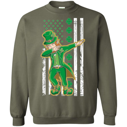 Dabbing Leprechaun St. Patrick's Day T-shirt Military Green