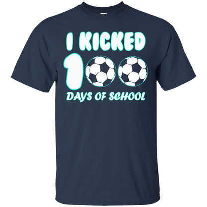 Soccer Lover T-shirt I Kicked 100 Days Of School Navy